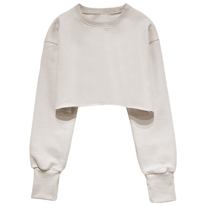 New new outdoor sports running fitness yoga clothes top women's loose navel short long-sleeved sweater
