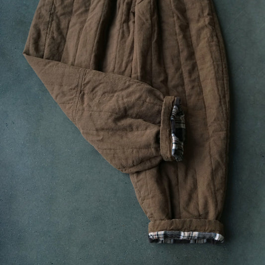 literary and retro loose and thin elastic waist cotton pants, versatile thermal cotton pants, straight pants W24390