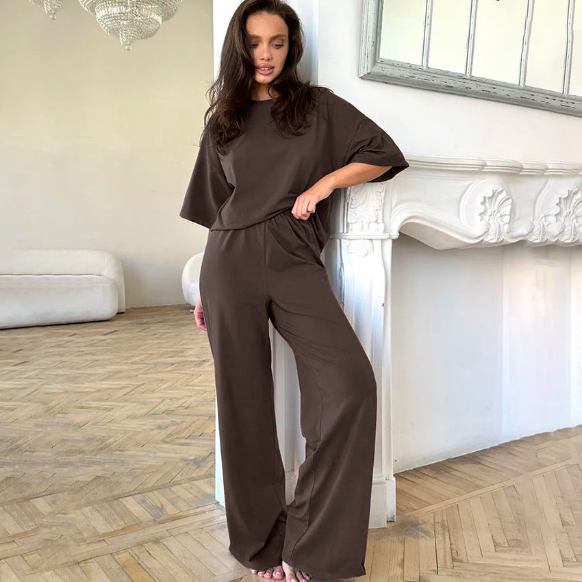 SIXSR 2025 Cross-border  new knitted five-quarter-sleeved tops, trousers, pajamas, women's summer comfortable and casual can be worn outside loungewear