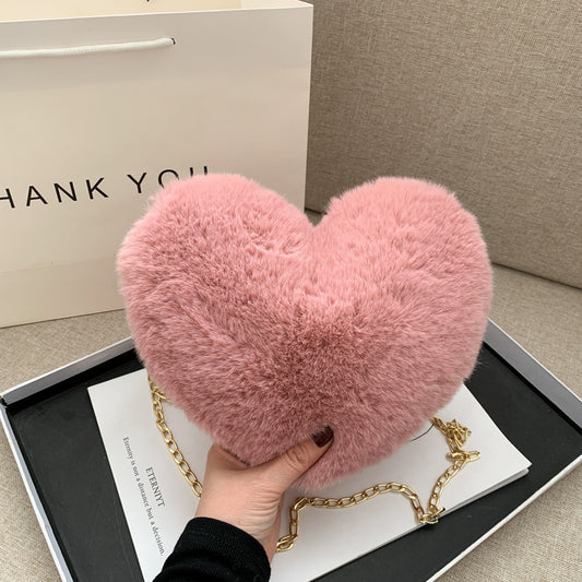 SIXSR 2025 Autumn and winter bag  new Korean version Japanese love wool bag soft sister plush women's bag shoulder messenger bag small bag