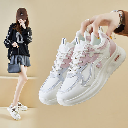 2025  ins Korean version of the new dad shoes for women  spring student running sports thick-soled heightening casual shoes Q103-1