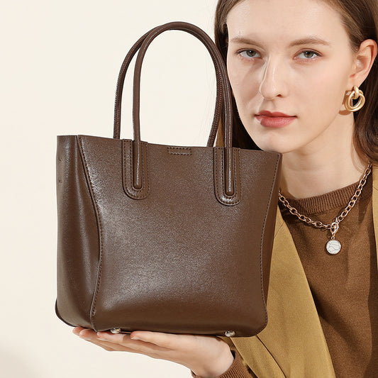 popular new leather women's bag simple literary retro bag tree paste skin bucket bag women's shoulder messenger bag versatile