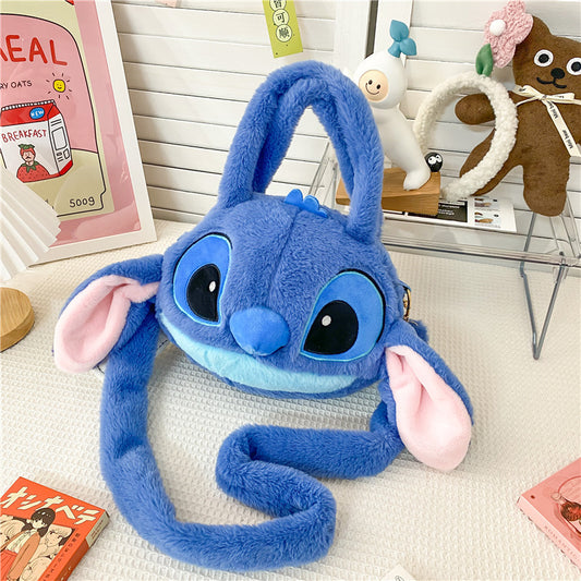 SIXSR 2025 Cartoon cute Stitch plush doll bag toy doll bag soft girl women's bag handbag shoulder messenger bag