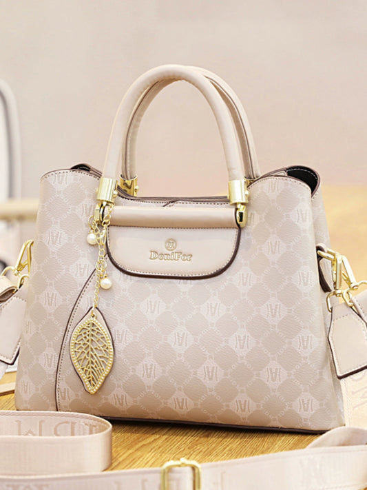 new trendy fashion high-value large-capacity handbag middle-aged women's bag texture shoulder messenger bag