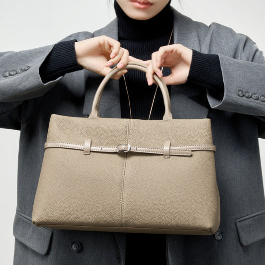 Premium leather handbag women's popular new autumn and winter large-capacity commuting platinum bag women's bag briefcase