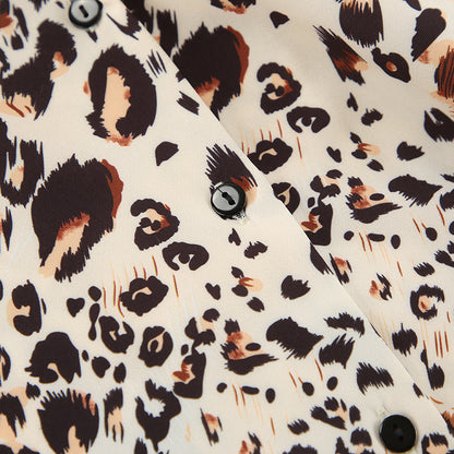 SIXSR 2025 spring new products fashion leopard print cardigan pajamas women's long sleeves trousers loungewear New