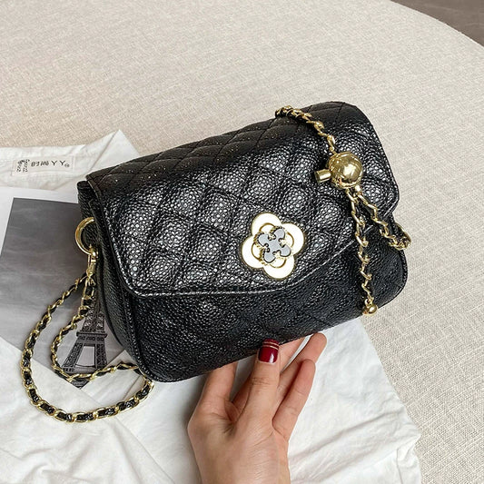 Women's bag  new fashion small bag shoulder bag Popular versatile messenger bag small gold ball diamond chain bag