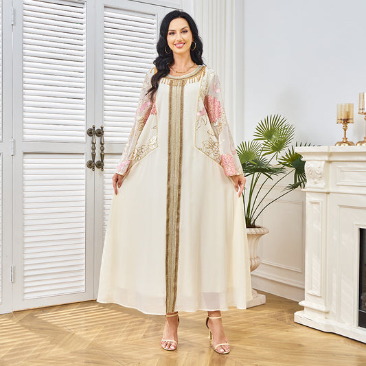 Middle East Arab New women's clothing popular summer new fashion embroidered sequined Muslim evening dress dress