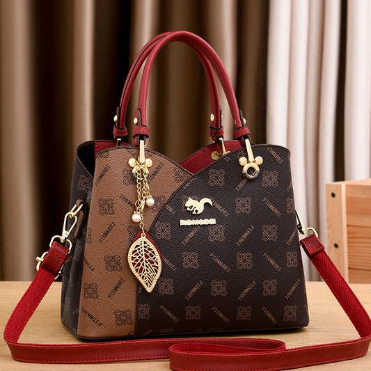 Bag women's  new Korean portable messenger bag high-end fashion shoulder bag multi-layer contrasting color women's bag