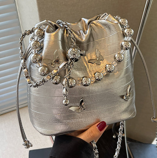 SIXSR 2025 Niche design simple casual versatile shoulder bag women's popular new fashion hand bucket bag messenger bag