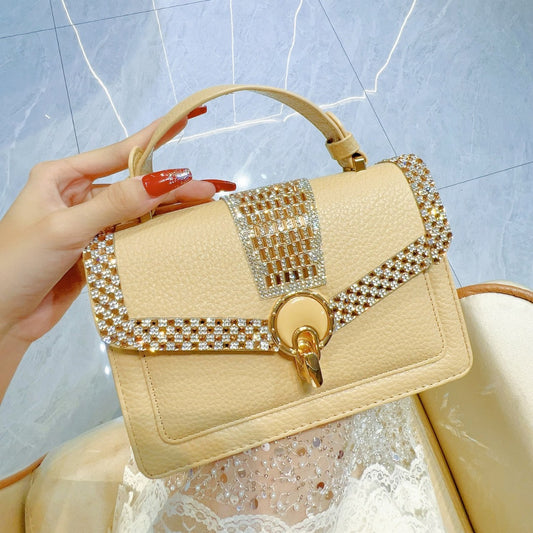 SIXSR 2025 New diamond-encrusted women's armpit small fragrant and versatile women's bag, premium shoulder crossbody small square bag, large-capacity handbag.