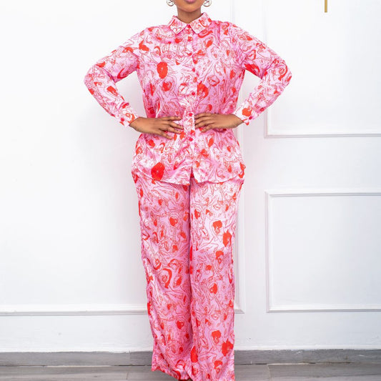 SIXSR D266   New African Large Size Casual Fashion Loose Printing 2025 Two-piece  Set