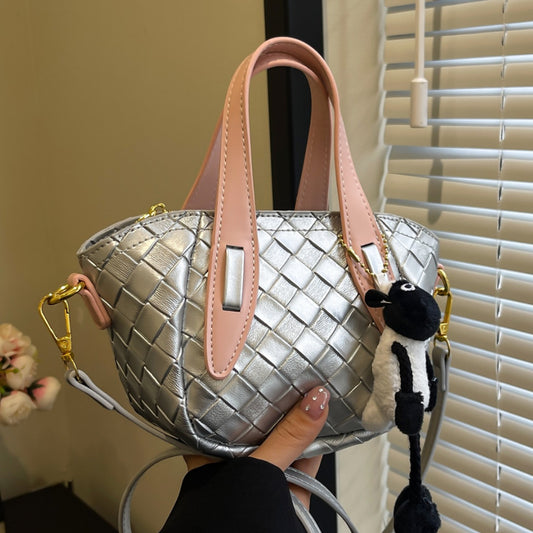 SIXSR 2025 Niche design woven handbag bag women's popular new Japanese hand carry vegetable basket bag small shoulder messenger bag