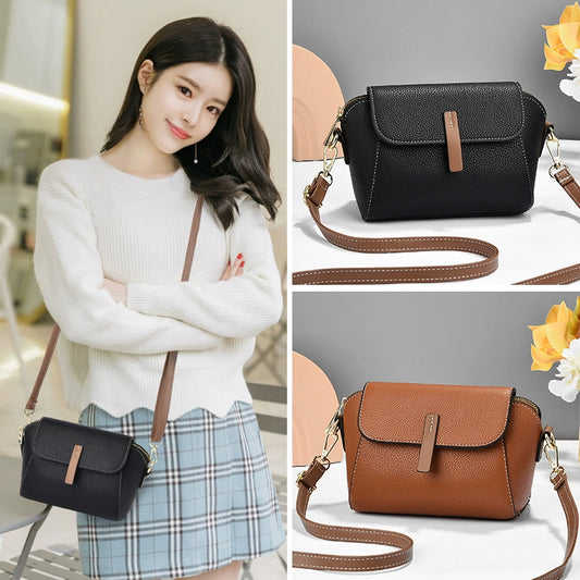 Small bag  new women's bag versatile casual temperament high sense popular shoulder messenger bag contrasting color women's bag