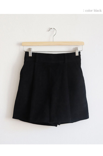 spring new versatile casual corduroy shorts elastic high waist dopamine single item short Korean pants