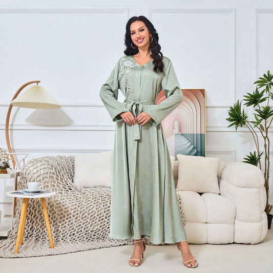 MT147 spot wholesale Middle East Dubai women's clothing new hot diamond pendulum robe women's clothing abaya dress dress