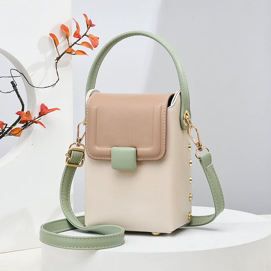 Retro mobile phone bag women's  new trendy fashion high-end niche shoulder messenger mini bag temperament small square bag