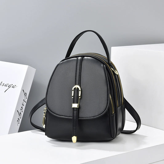Backpack  new bag women's small backpack multi-pocket small exquisite street small bag single shoulder messenger bag