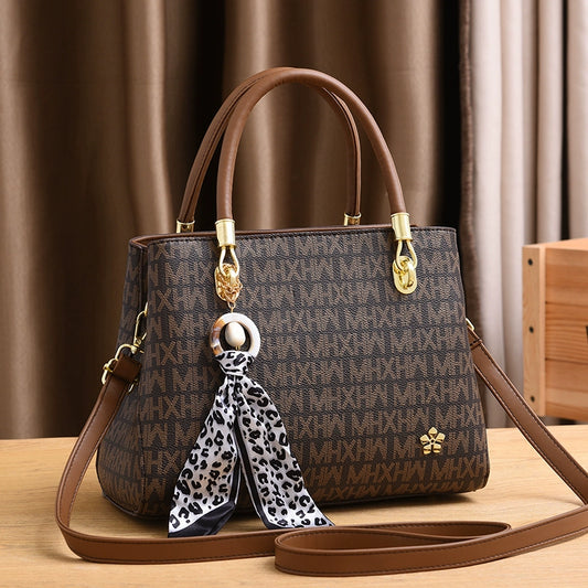 Mom bag  new fashion handbag versatile casual shoulder messenger bag large volume soft leather women's bag