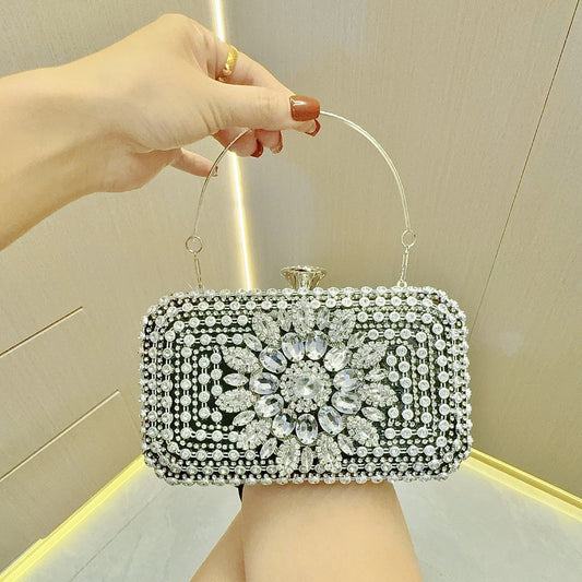 SIXSR 2025 New New celebrity rhinestone bag women's evening dress banquet clutch bag with diamond cheongsam bag crossbody portable dinner bag