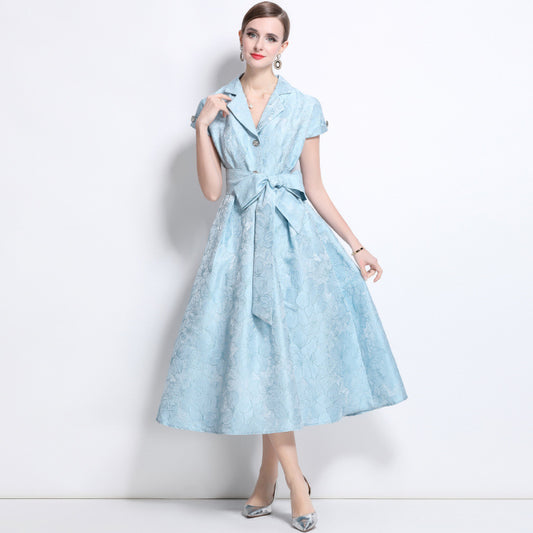 Popular trade  spring and summer high-end jacquard long pendulum elegant banquet dress long dress temperament celebrity dress