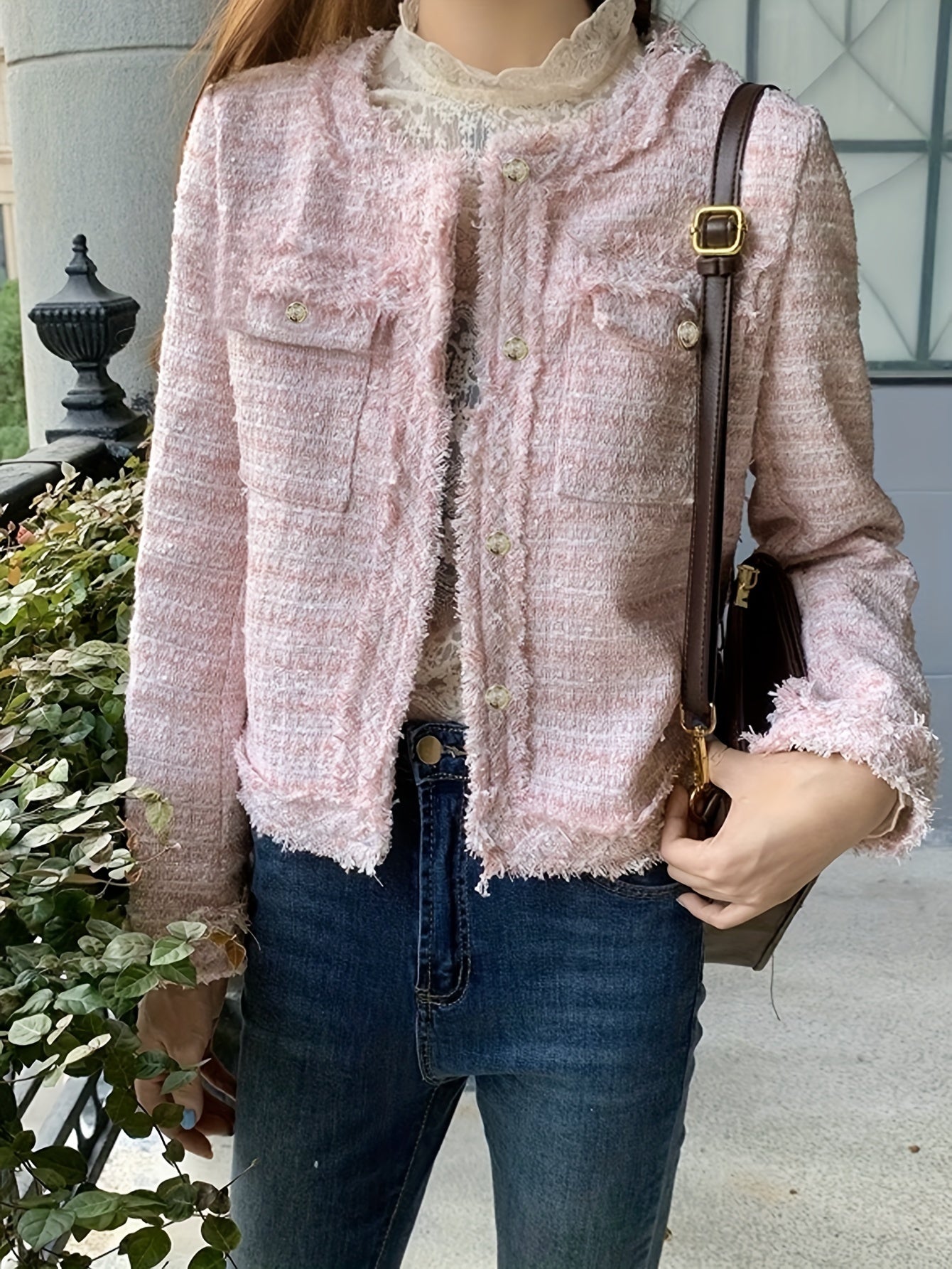 Sixsr Solid Single Breasted Jacket, Elegant Long Sleeve Jacket For Fall & Winter, Women's Clothing