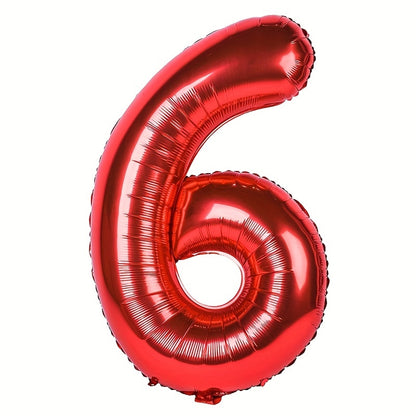 1pc, 16in Large Red Foil Number Balloon for Happy Birthday Party Decoration, Scene Decor, and Holiday Accessory