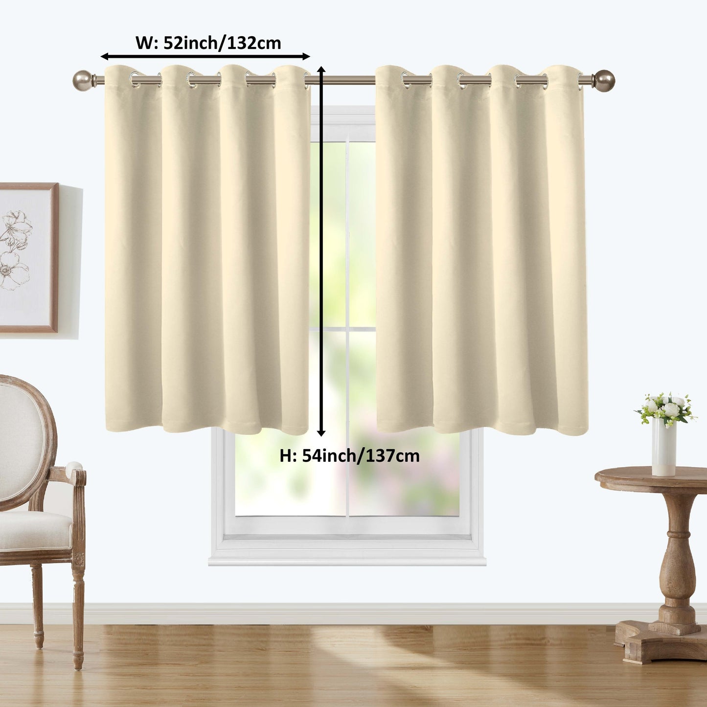 1 Panel Blackout Thermal Insulated Grommet Top Curtains Room Darkening For Bedroom, Light Blocking Drapes For Living Room Office Home Decor