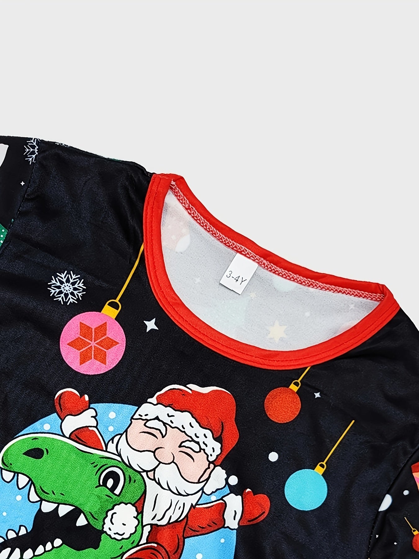 Christmas Toddler Boy's Casual Sets Full Christmas Elements Print Round Neck Long Sleeve Top Casual For All Seasons Daily & Outdoor Wear