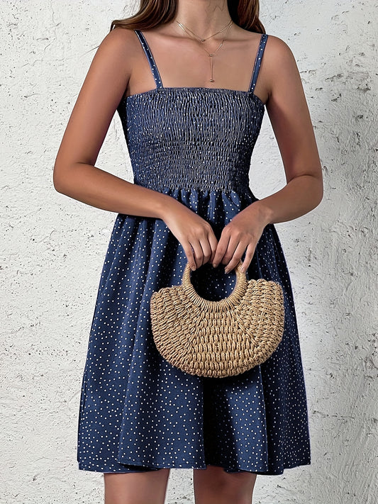 Sixsr Polka Dot Cami Dress, Backless Casual Dress For Summer & Spring, Women's Clothing