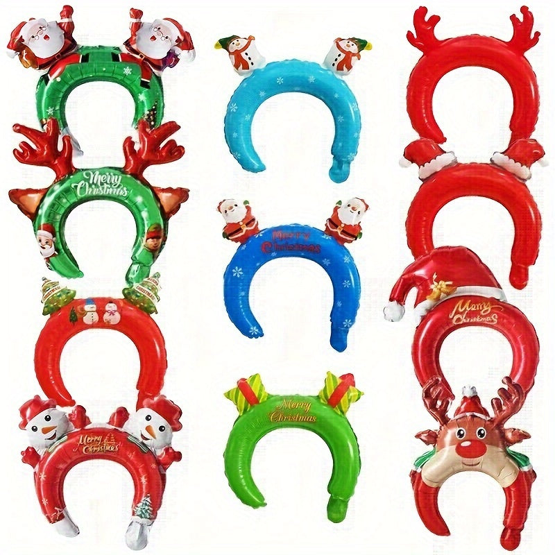 10/20/30/40/50pcs Christmas Balloon Headband - Vibrant Festive Accessory for Holiday Parties, Theme Dress Up, and Decorations