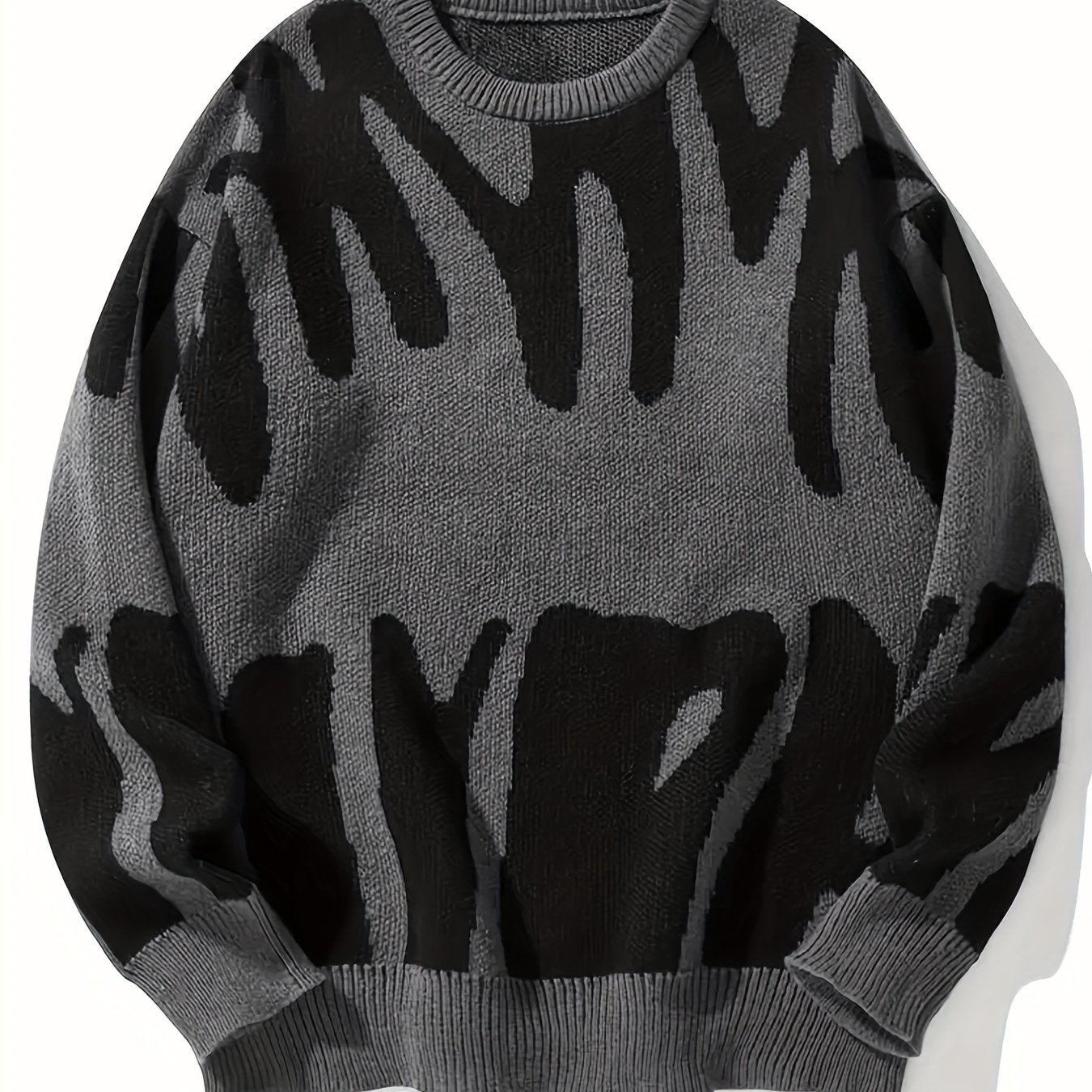 Sixsr Y2K Graphic Pattern Pullover Sweater, Crew Neck Long Sleeve Sweater, Women's Clothing