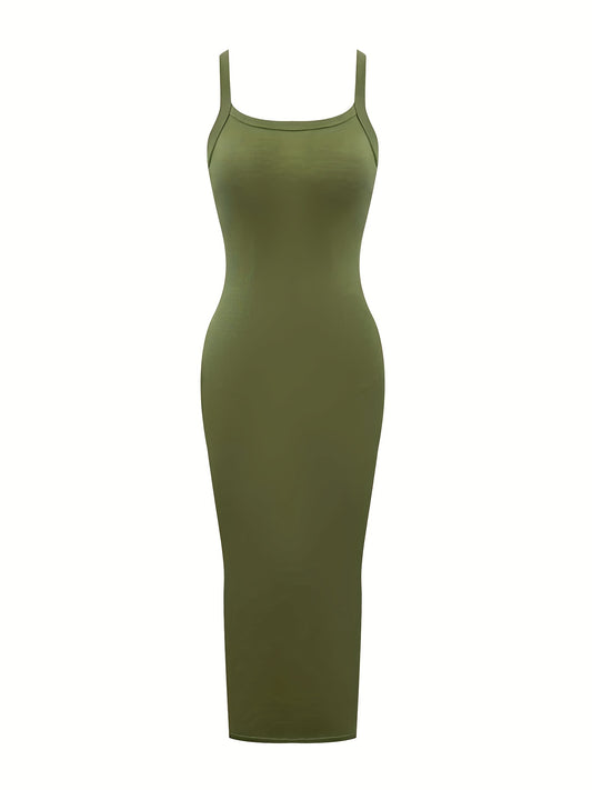 Sixsr Spaghetti Strap Bodycon Dress, Sexy Backless Maxi Party Dress, Women's Clothing