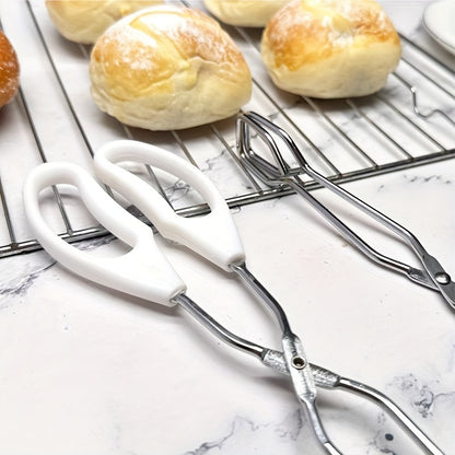 Stainless Steel Tongs for Cooking, Bread Serving, Charcoal Grill, Kitchen Food Clamp with Non-Slip Heat-Resistant Handles, Multipurpose Kitchen Utensil