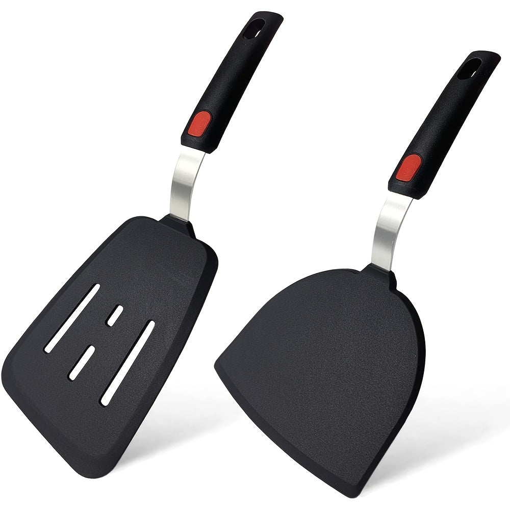 2/3pcs, Silicone Spatula Turner Set, Cooking Spatulas For Nonstick Cookware, Large Flexible Kitchen Utensils BPA Free Rubber Spatula Set For Egg, Pancake, Fish, Burger