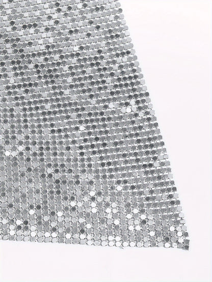 Sixsr  Hanky Hem Halter Neck Top, Stylish Backless Plunge Neck Party Top, Women's Clothing