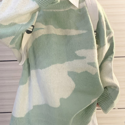 Sixsr Color Block Knitted Pullover Sweater, Casual Long Sleeve Sweater For Fall & Winter, Women's Clothing