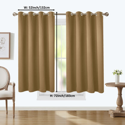 1 Panel Blackout Thermal Insulated Grommet Top Curtains Room Darkening For Bedroom, Light Blocking Drapes For Living Room Office Home Decor