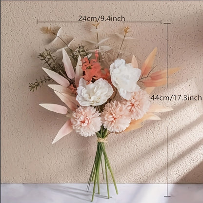 1 Pack Beautiful Artificial Flowers Plants Silk Flower Arrangements Wedding Bouquets Decorations Floral Table Centerpieces for Home Kitchen Garden Party Decor Holiday Gift (No Vase)