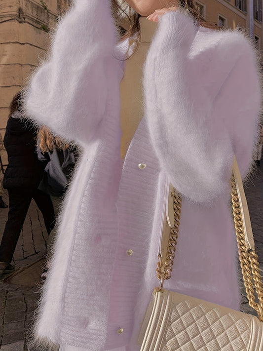 Sixsr Valentine's Day V-neck Cardigan, Elegant Long Sleeve Cardigan For Fall & Winter, Women's Clothing