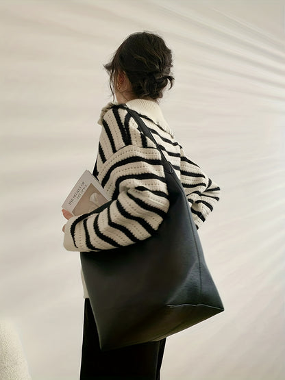 Sixsr Long Sleeve Striped Cardigan, Zip Up Casual Sweater, Women's Clothing