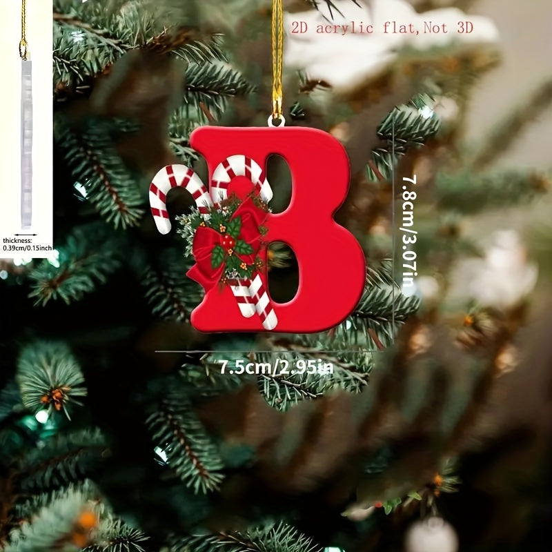 Customizable Acrylic Letter Christmas Ornament - Perfect Holiday Home Decor Gift, Easy-Hang Design