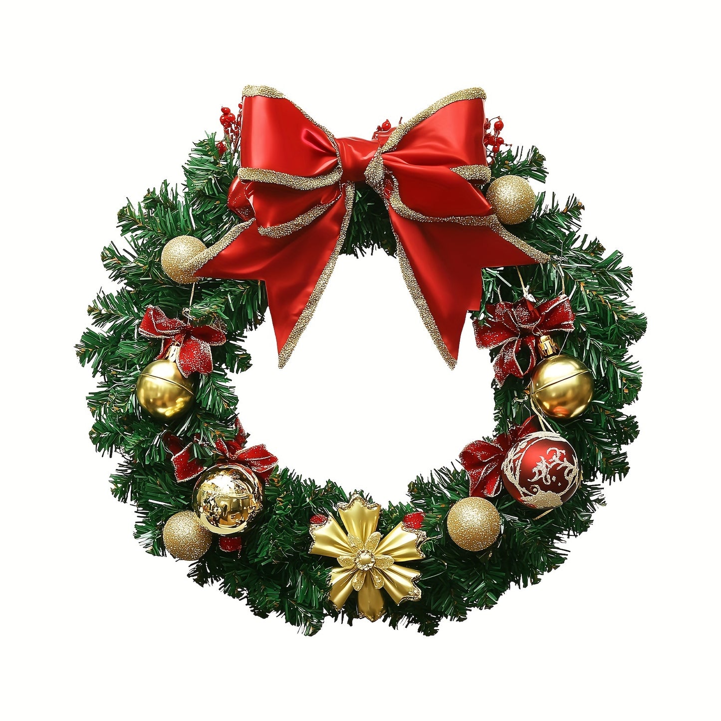 1pc Christmas Wreath Wall Decal - Removable Vinyl Window Sticker for Holiday & Party Decor, Easy Peel-and-Stick Design