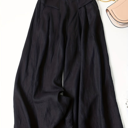 Sixsr  Solid Wide Leg Pants, Casual Palazzo Pants For Spring & Summer, Women's Clothing
