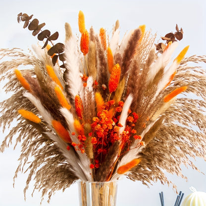 80pcs Boho Chic Pampas Grass & Gypsophila Bouquet - Perfect for Weddings, Home Decor & Table Centerpieces, for Wedding