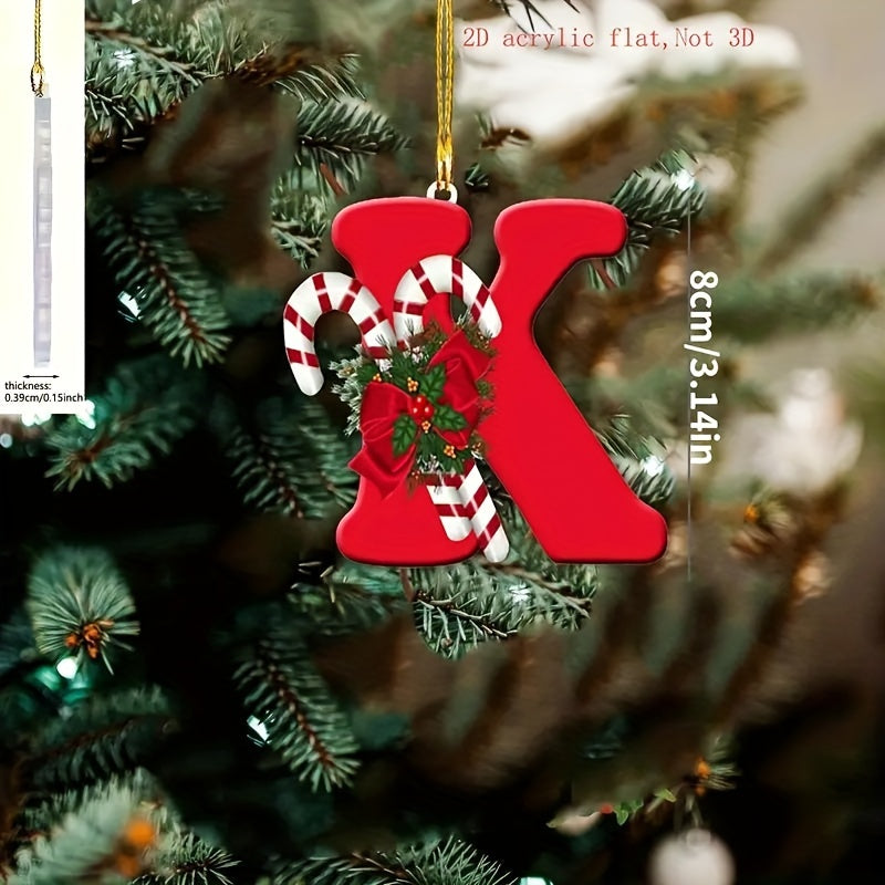 Customizable Acrylic Letter Christmas Ornament - Perfect Holiday Home Decor Gift, Easy-Hang Design