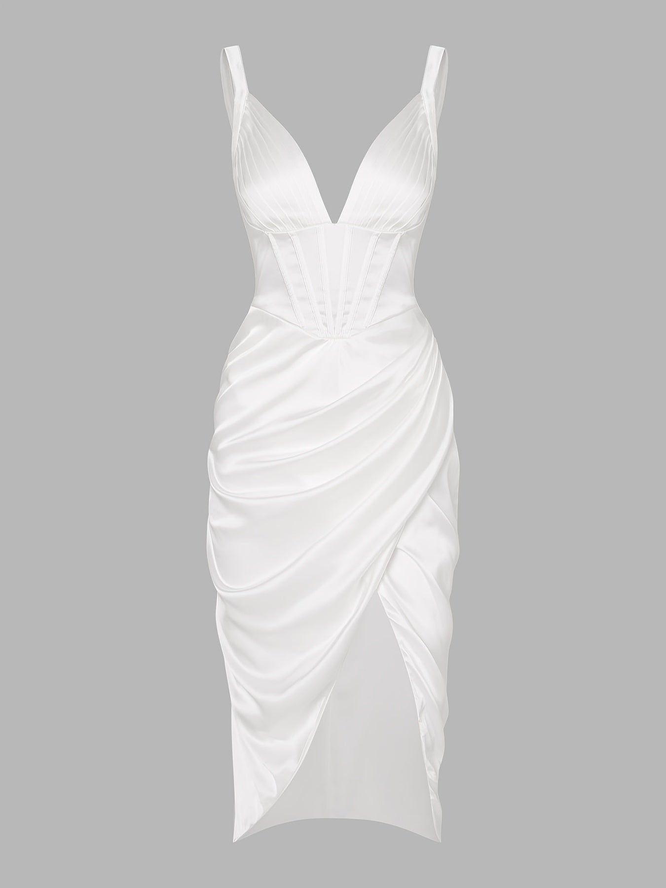 Sexy Backless Slim Deep V Neck Dress, Casual Every Day Dress For Spring & Fall, Women's Clothing