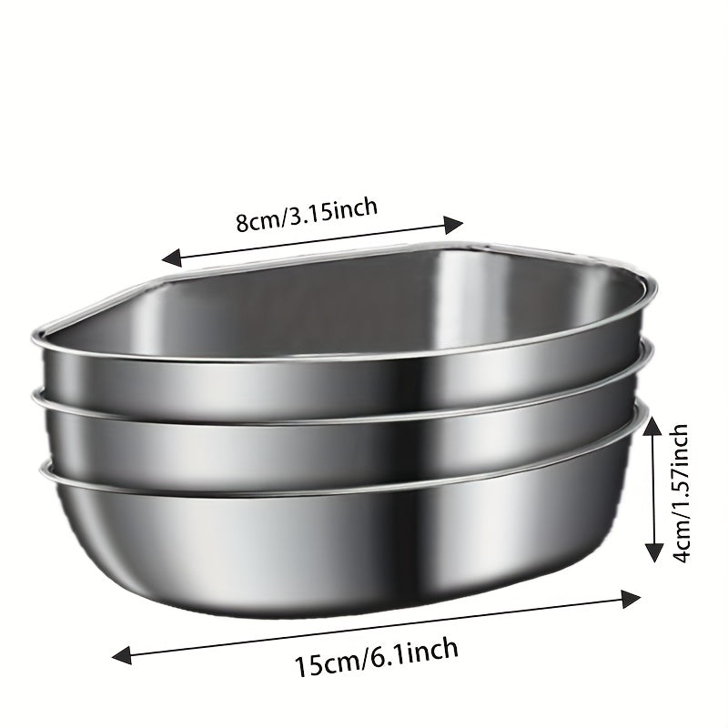 3pcs Stainless Steel Steamer Set - Fan-Shaped, Multi-Compartment Steaming Box with Tray & Divider for Kitchen and Dining