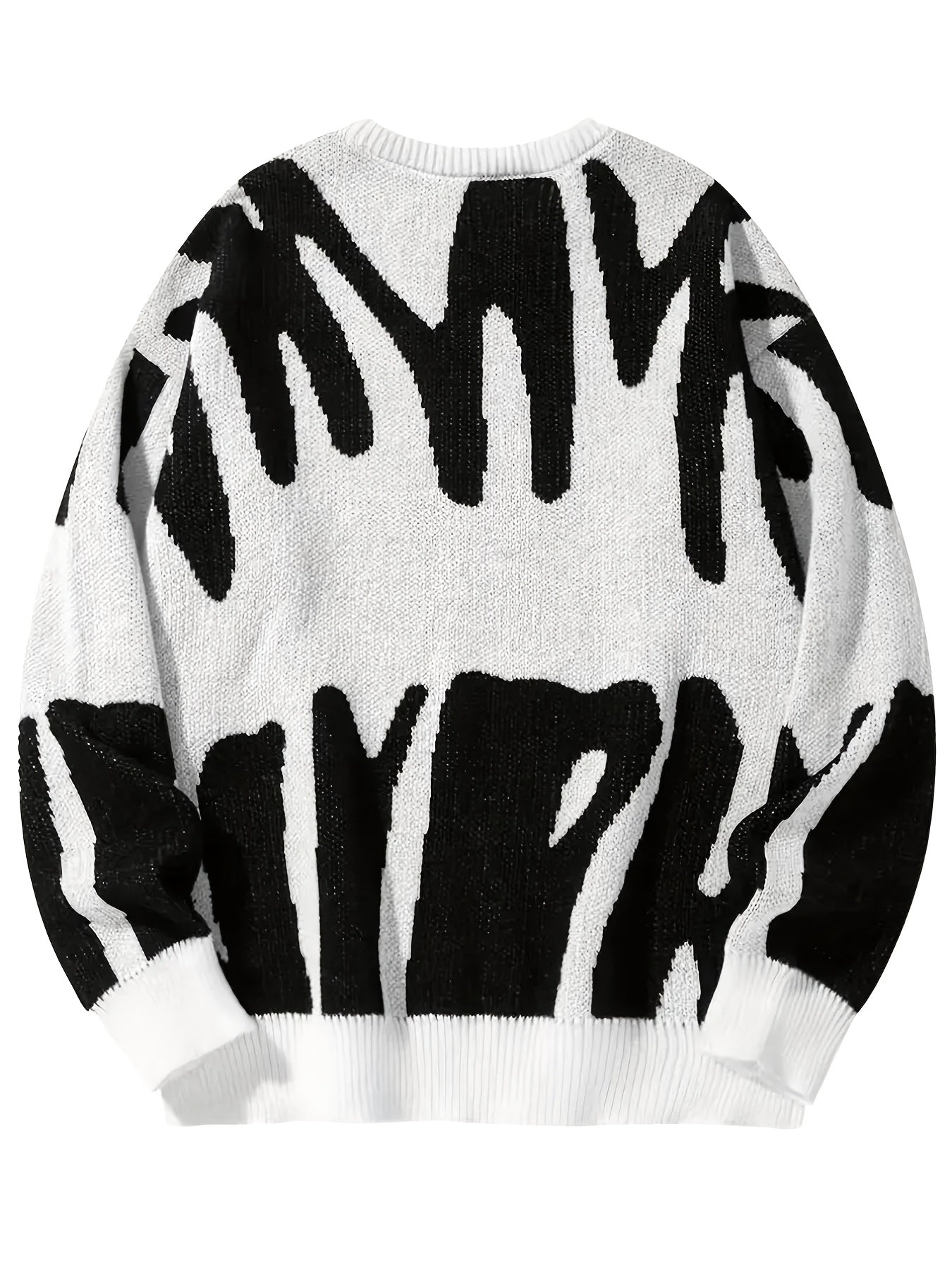 Sixsr Y2K Graphic Pattern Pullover Sweater, Crew Neck Long Sleeve Sweater, Women's Clothing