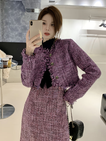 Sixsr Raw Hem Solid Jacket, Casual Button Front Long Sleeve Outerwear, Women's Clothing